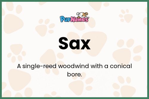 Sax dog name meaning