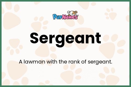 Sergeant dog name meaning