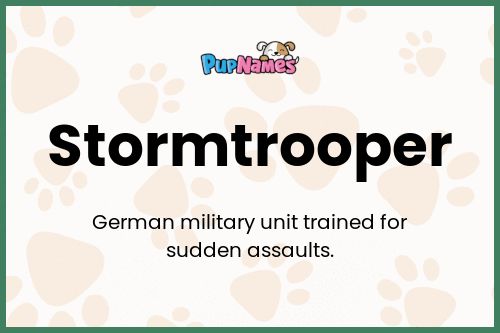 Stormtrooper dog name meaning