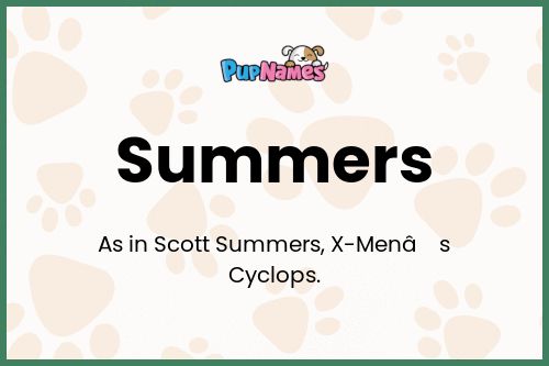 Summers dog name meaning