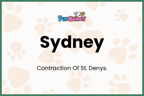 Sydney dog name meaning