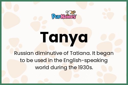 Tanya dog name meaning