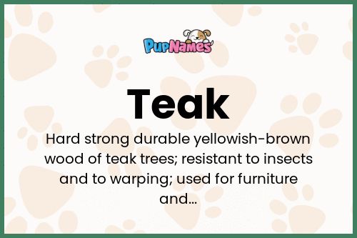 Teak dog name meaning