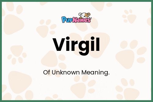 Virgil dog name meaning