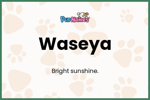 Waseya dog name meaning