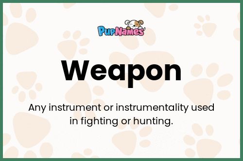 Weapon dog name meaning