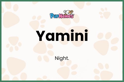 Yamini dog name meaning