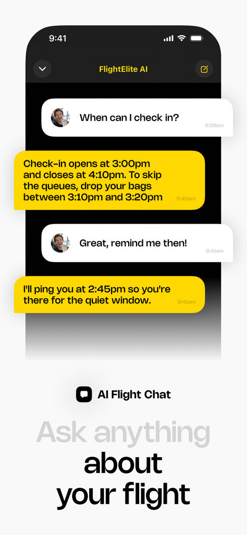 FlightElite AI flight chat