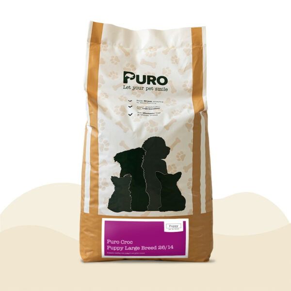 Zak Puro Croc Puppy Large Breed 26/14 met paars label