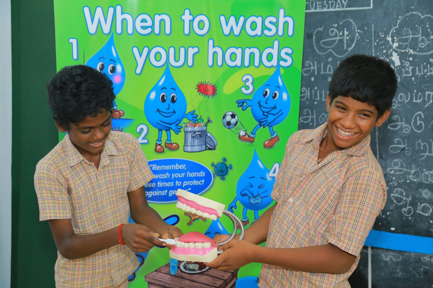 Hygiene Education - AquaTower Clean Water System in India School