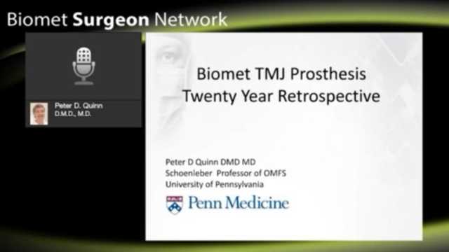 Zimmer Biomet TMJ Prosthesis 20 year Retrospective