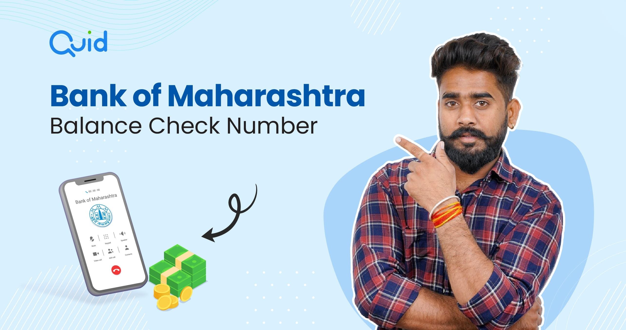 Bank of Maharashtra Balance Check Number
