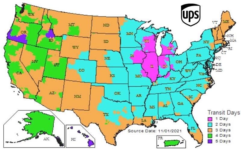 Shipping Delivery times by carrier