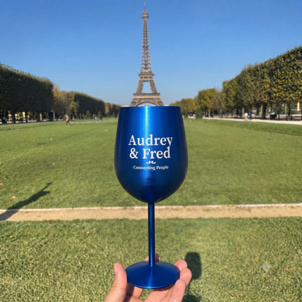 Audrey & Fred Wine Glass