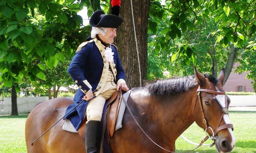 Colonial Man on Horseback at Colonial Williamsburg