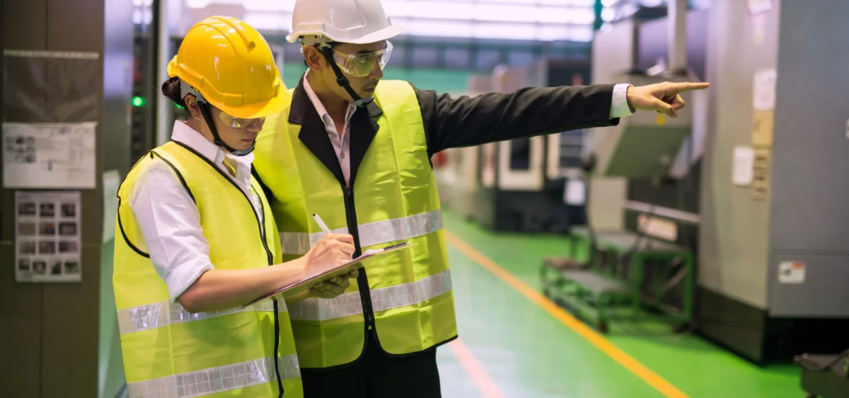 Person doing Fire and Safety Audit of a building