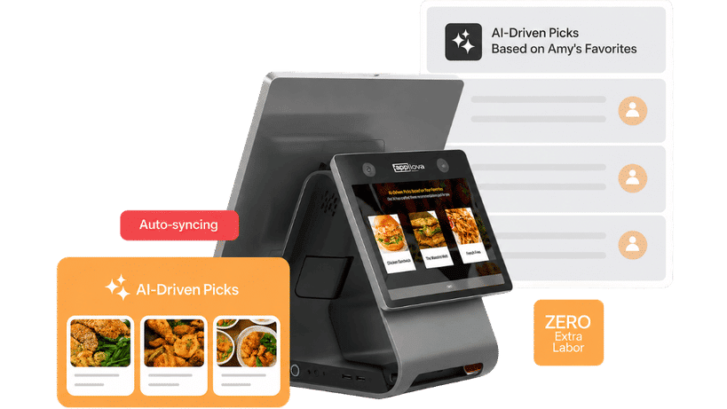 Applova Restaurant POS system showing order and menu management