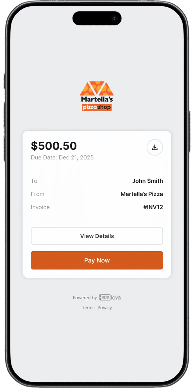 Mobile Invoice View 1