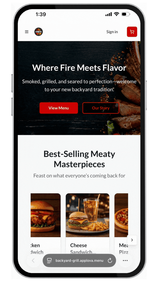 Commission-free online ordering demo animation