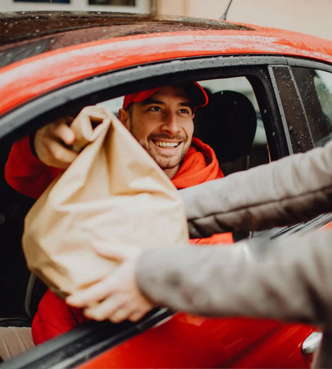 Restaurant counter cashier during peak hours
