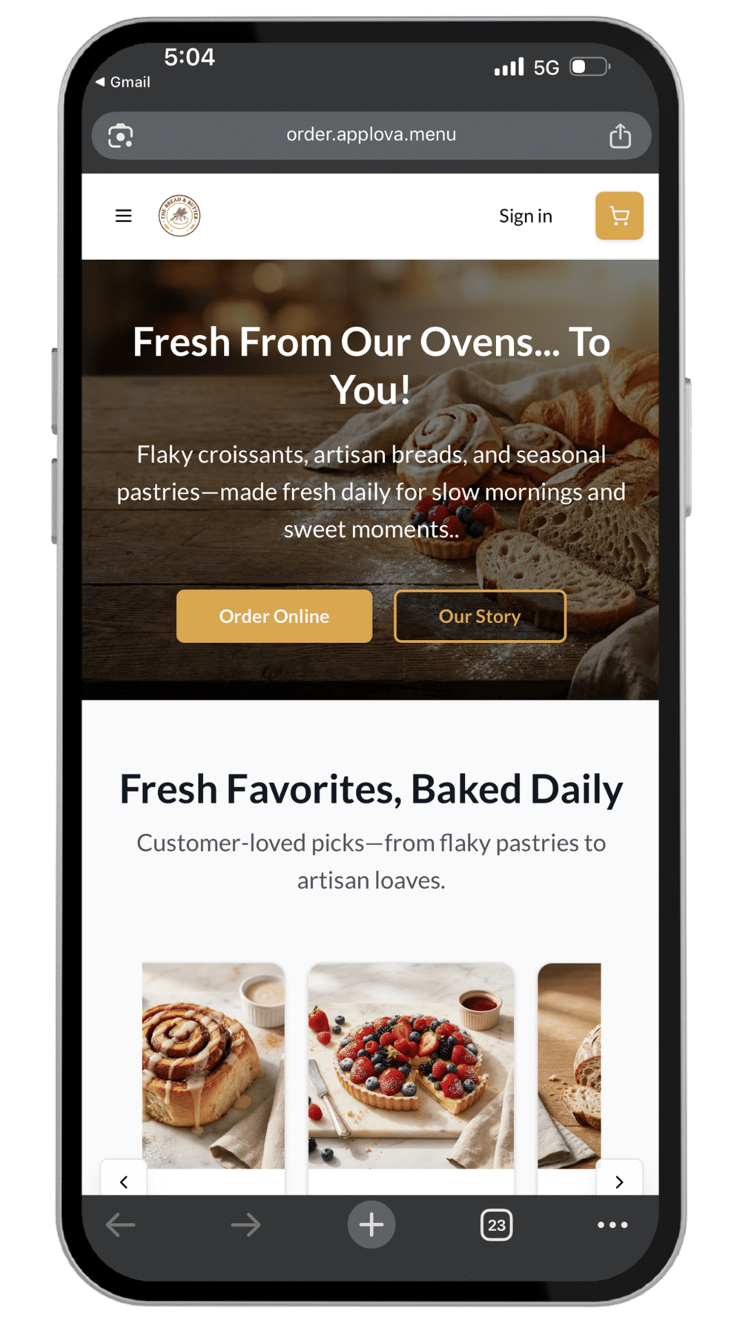 Online Ordering Mockup 3