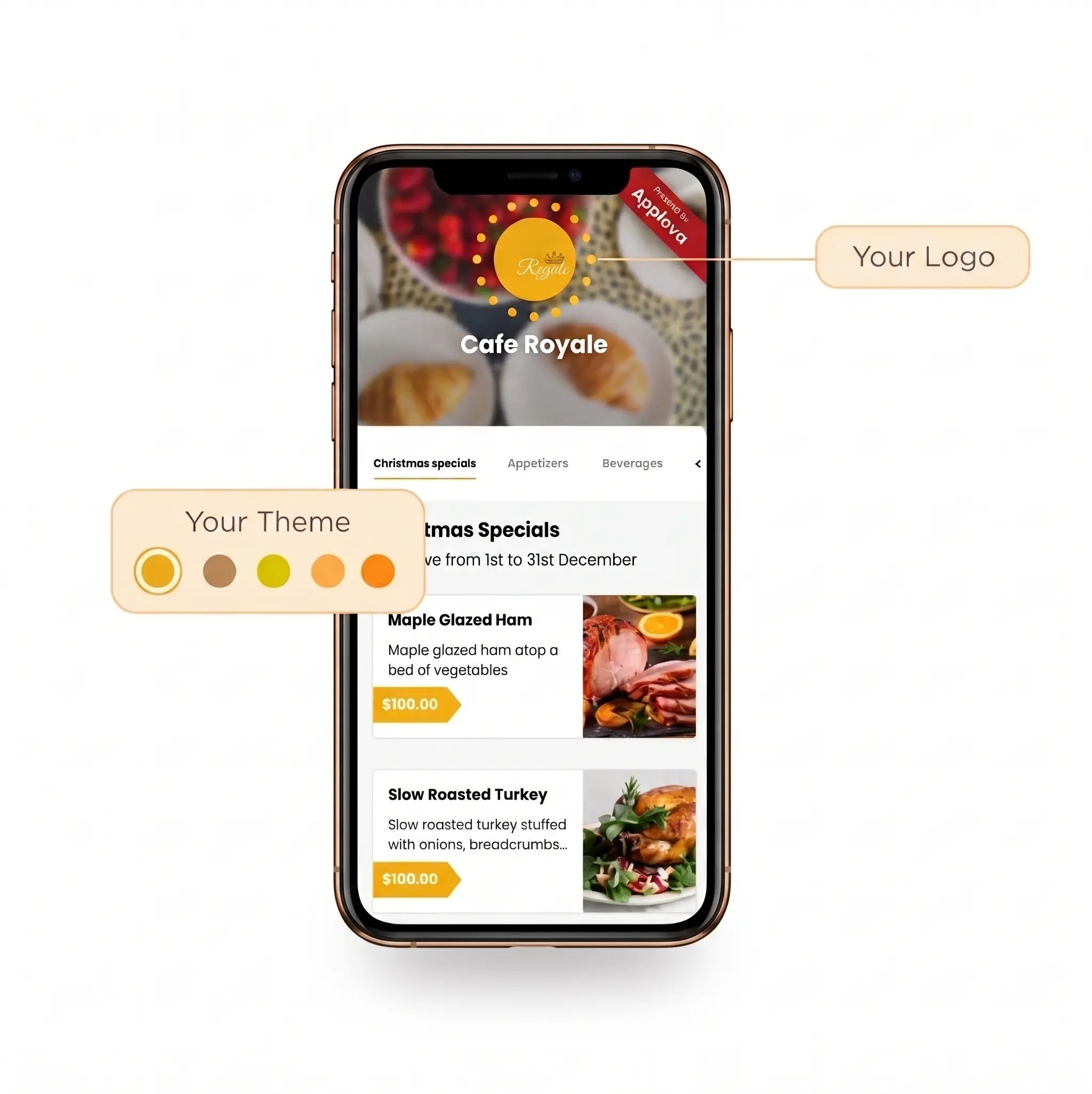Customize your menu with Applova