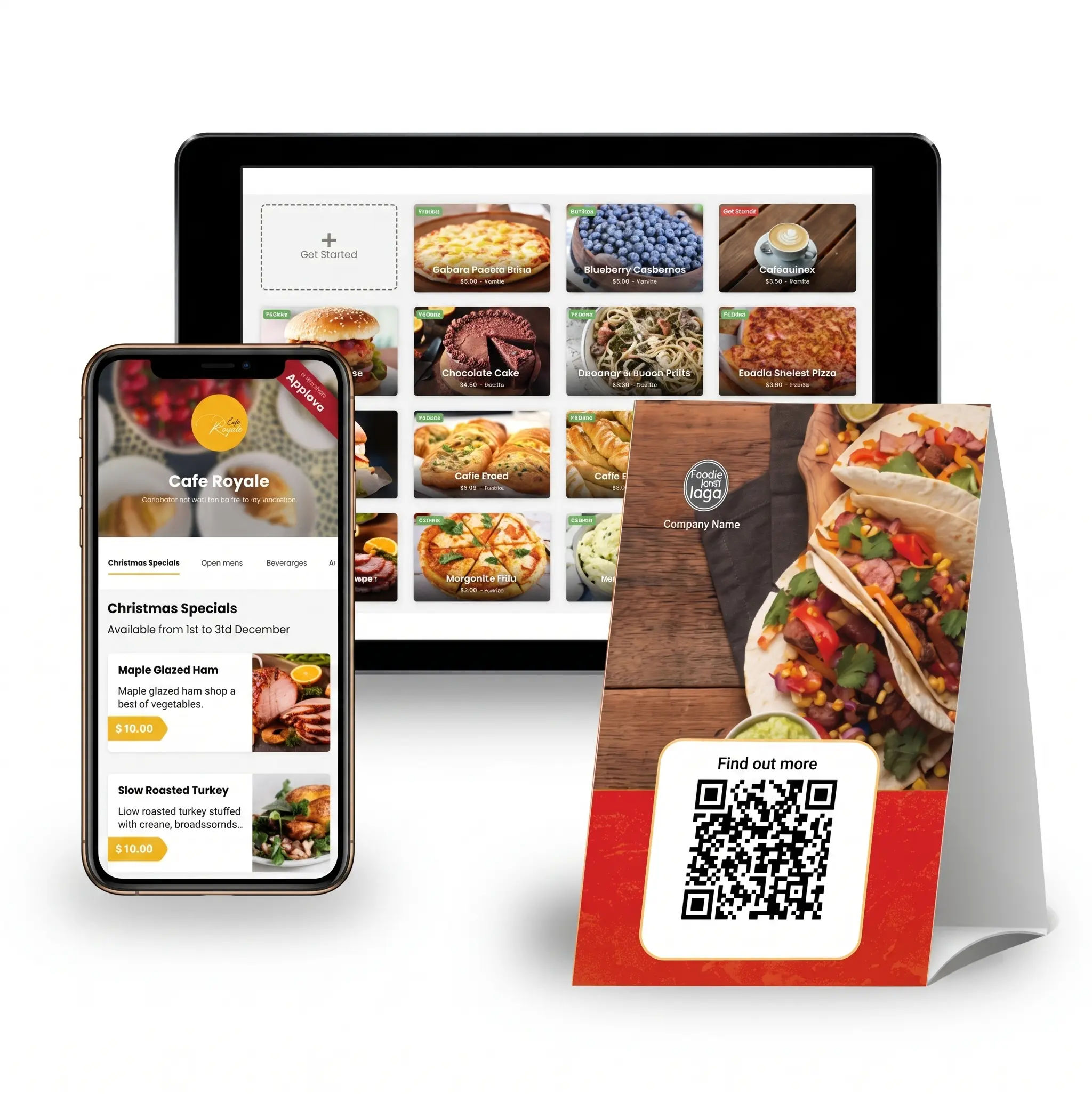 Mobile responsive digital menu