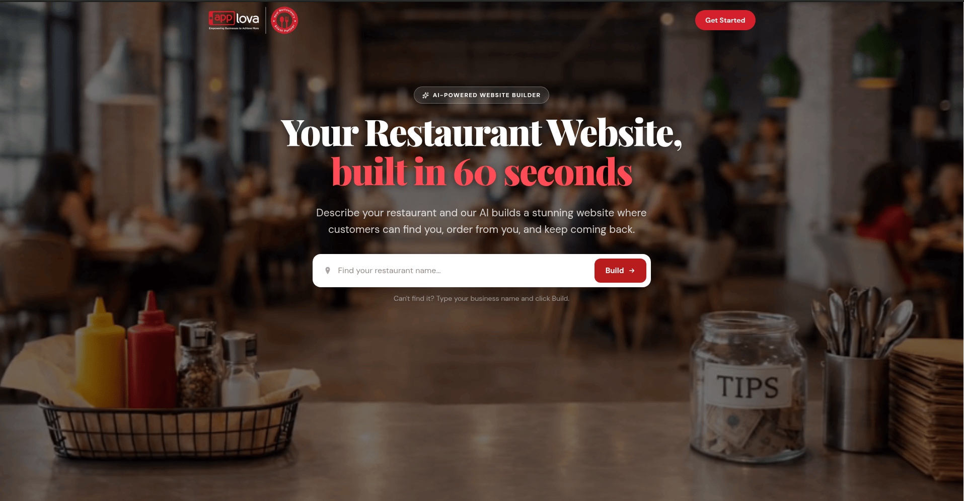 Applova Restaurant Website Builder Preview Animation