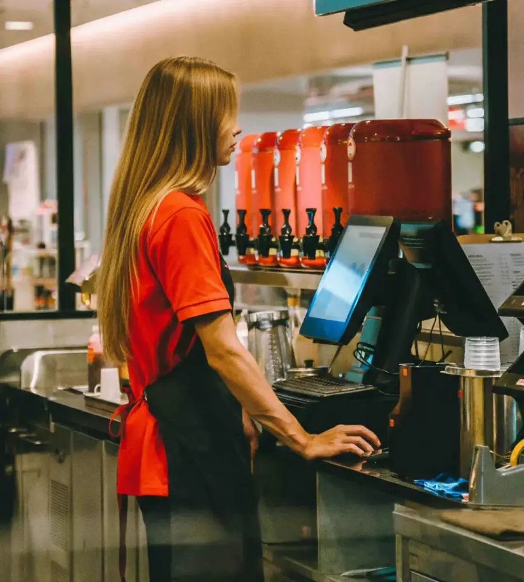 Self-serve kiosk reducing training and turnover costs
