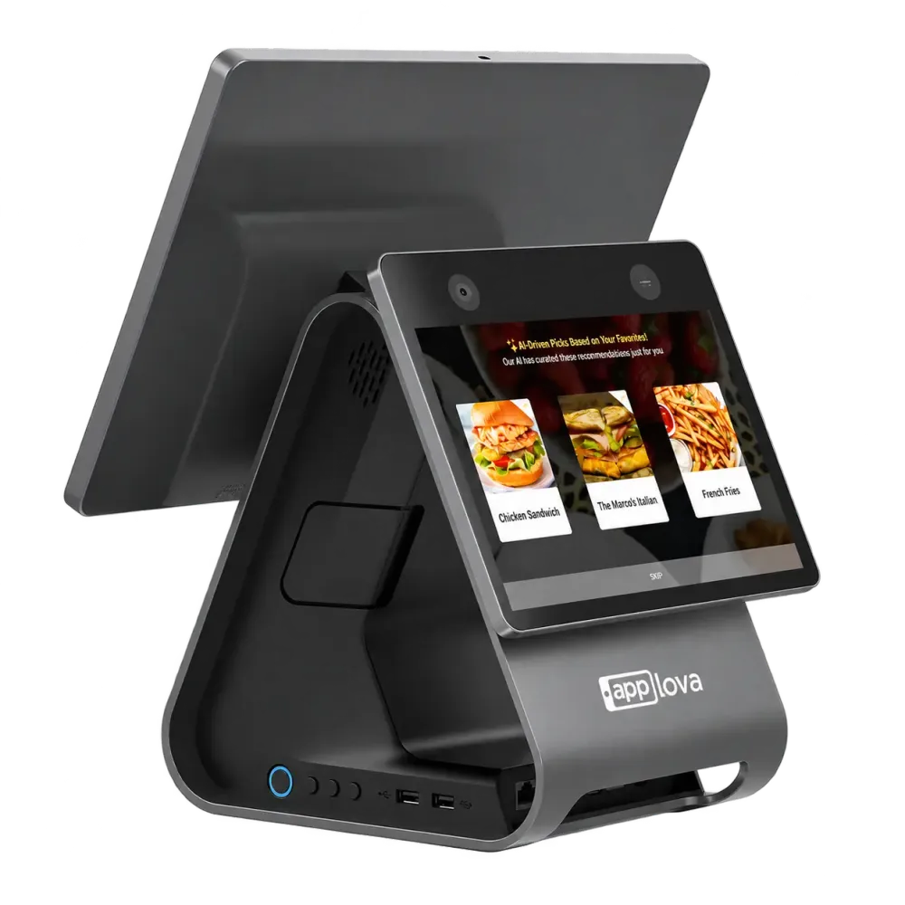 Applova POS customer-facing display showing AI-driven menu recommendations