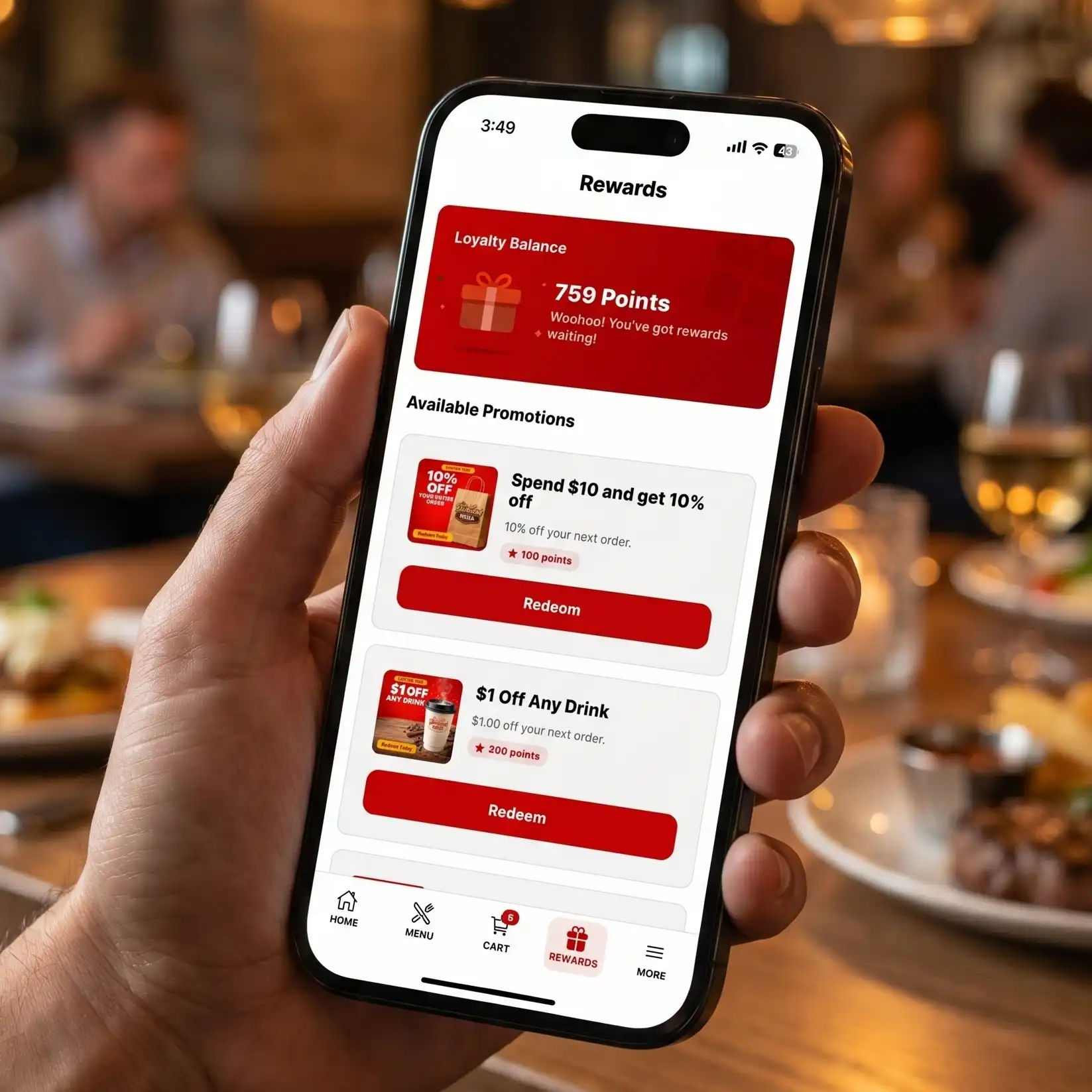 Branded Mobile App interface