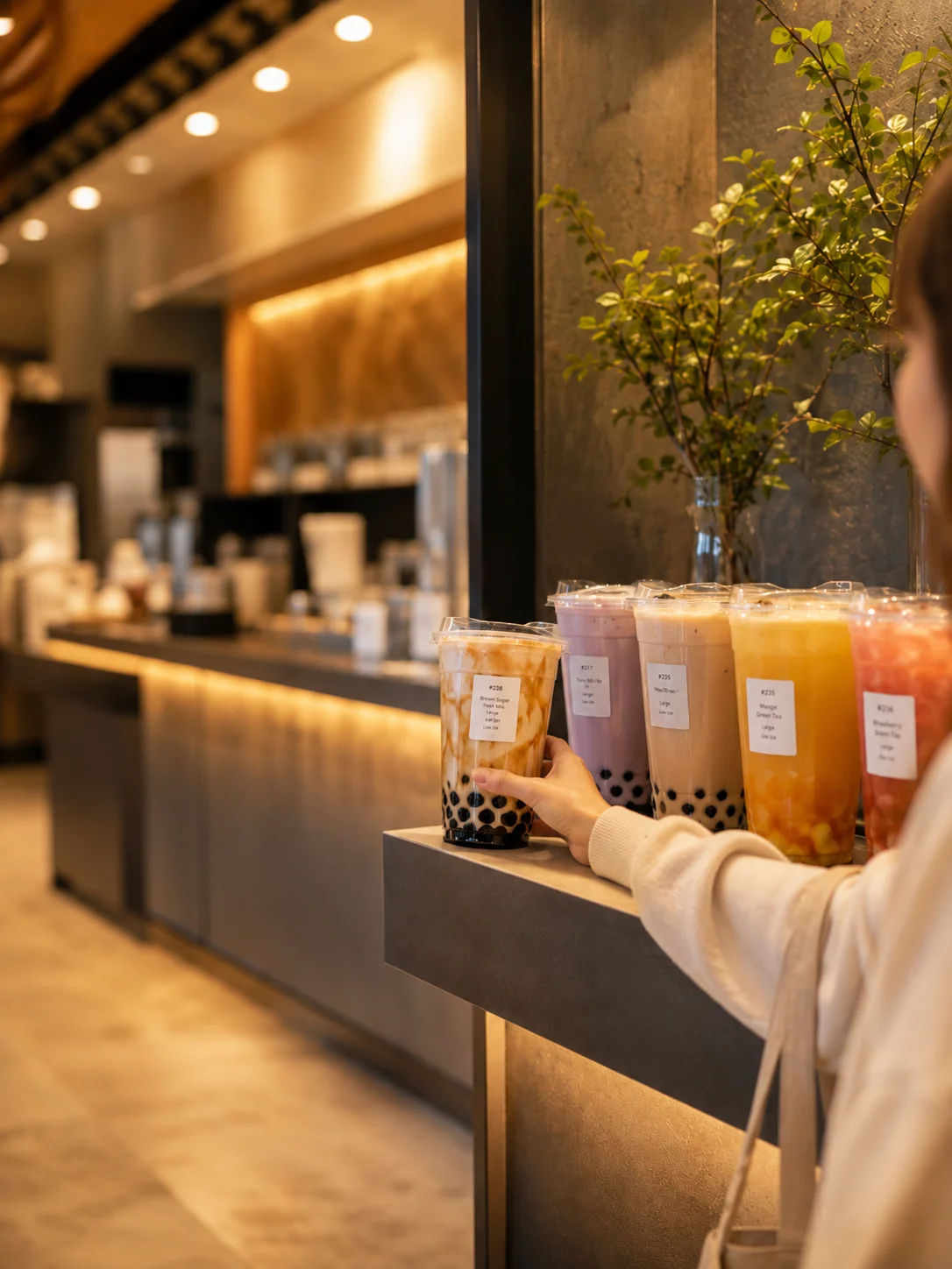 Placeholder boba shop ordering visual