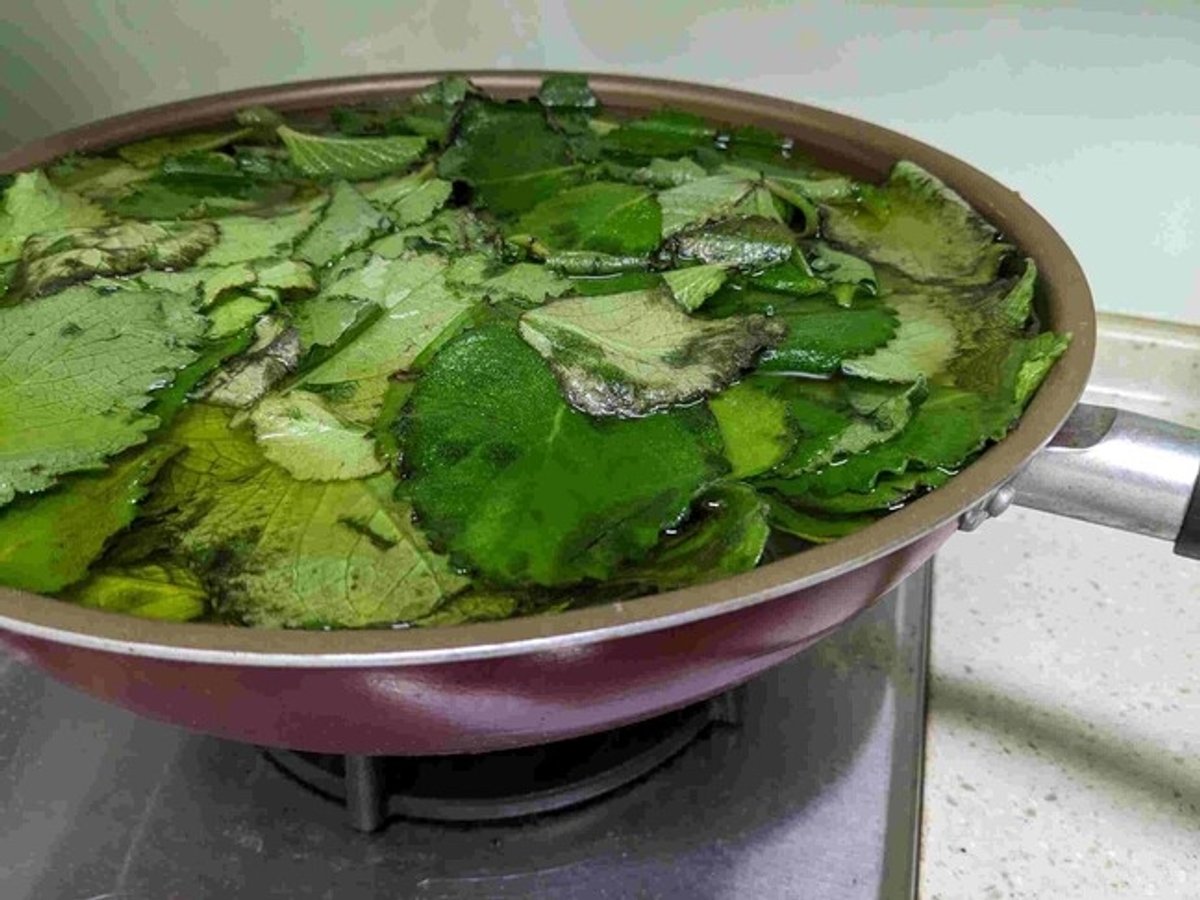 (油炸左手香葉)