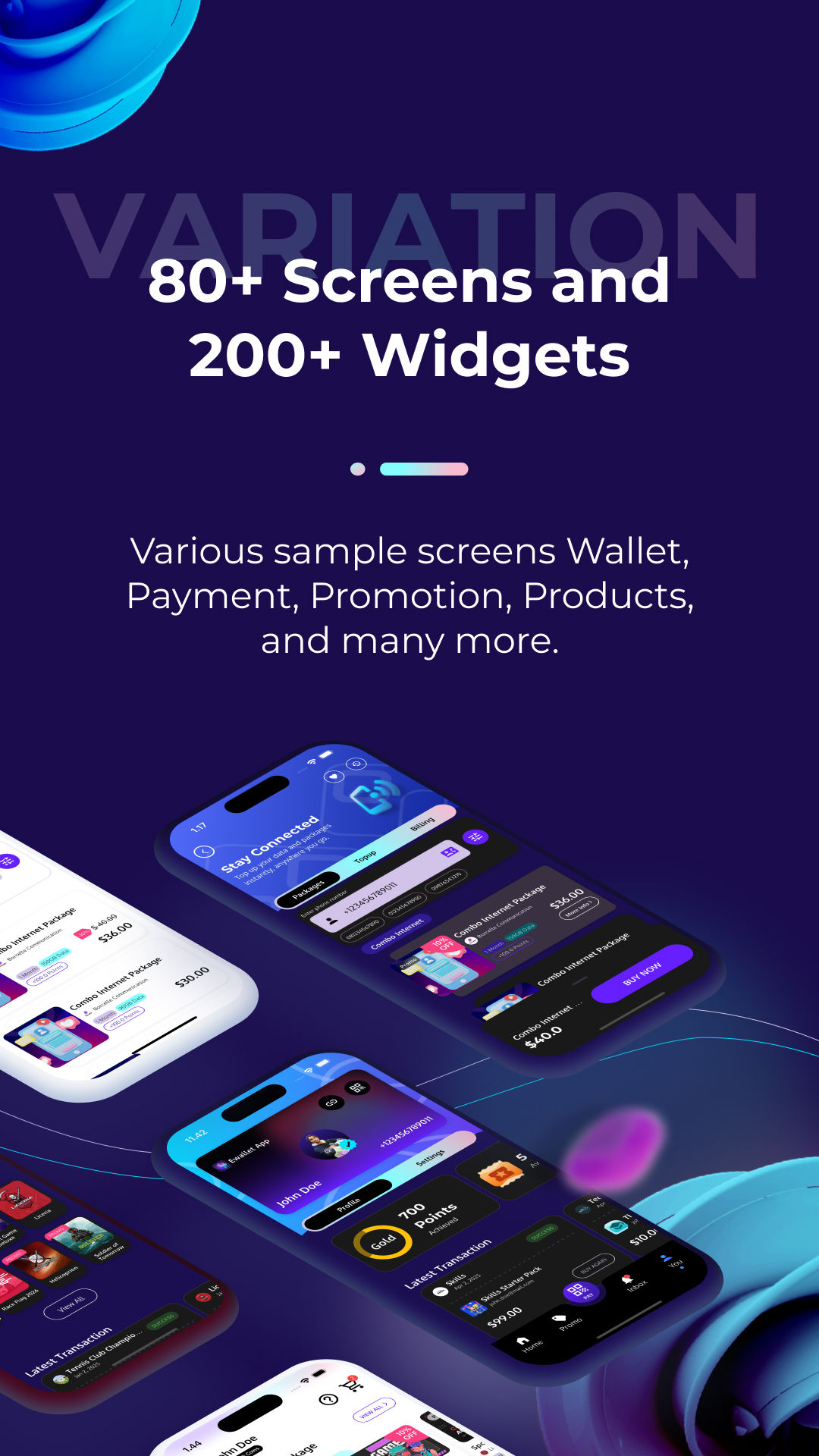Bungalion - Flutter eWallet and Digital Store App Template