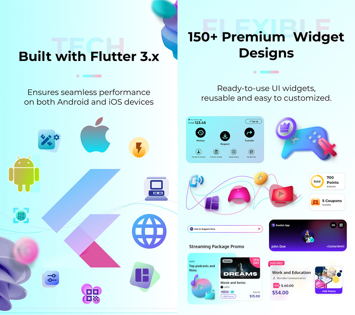 Bungalion - Flutter eWallet and Digital Store App Template