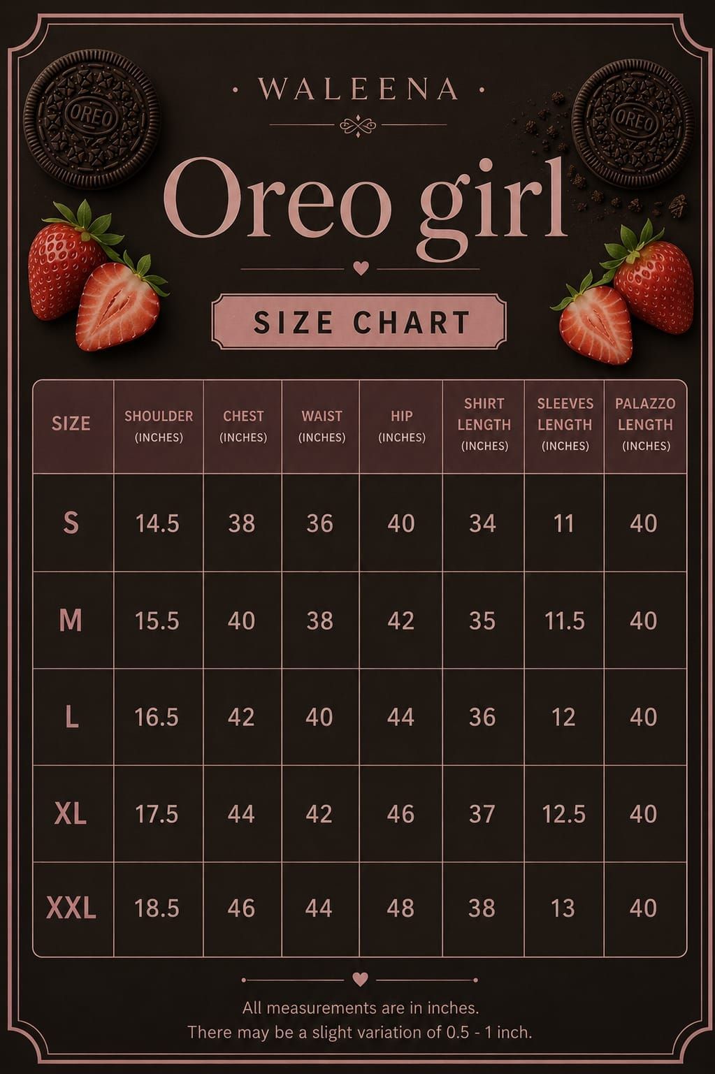 Oreo Girl - 3 Piece Stitched