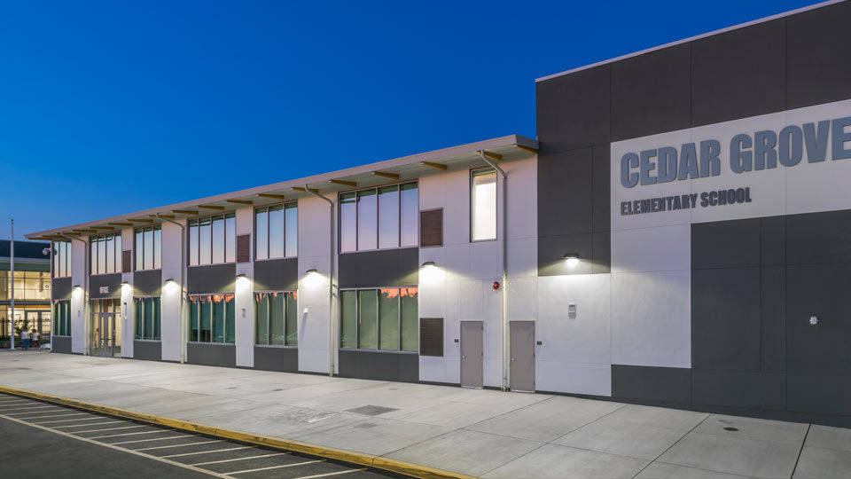 Front exterior of Cedar Grove Elementary School