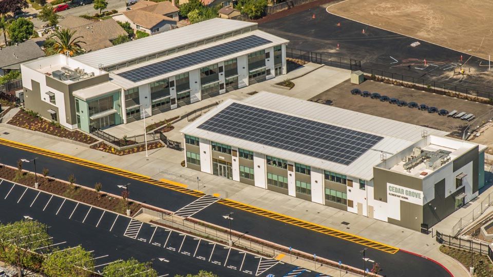 Aerial view of Cedar Grove Elementary School