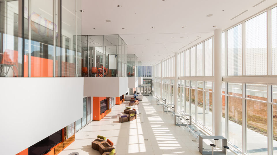 Interior of 2-story lobby