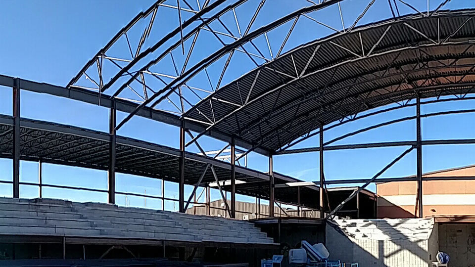 Barrel joist detail on girder construction