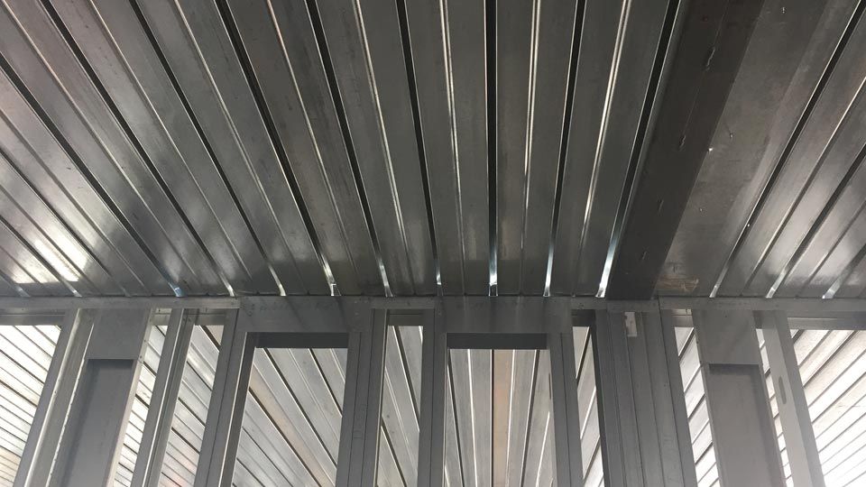 Close-up of Versa-Dek® Composite on steel stud wall