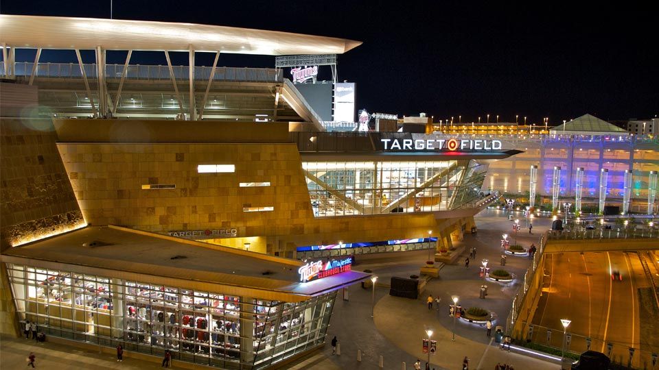 Exterior of Target Field at night