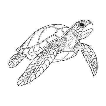 Sea Turtle line drawing