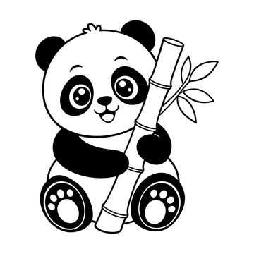 Baby Panda line drawing