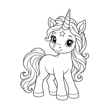 Little Unicorn line drawing