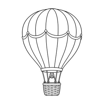 Hot Air Balloon line drawing