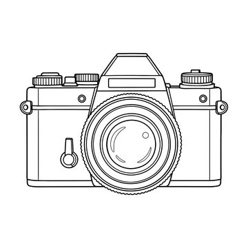 Vintage Camera line drawing