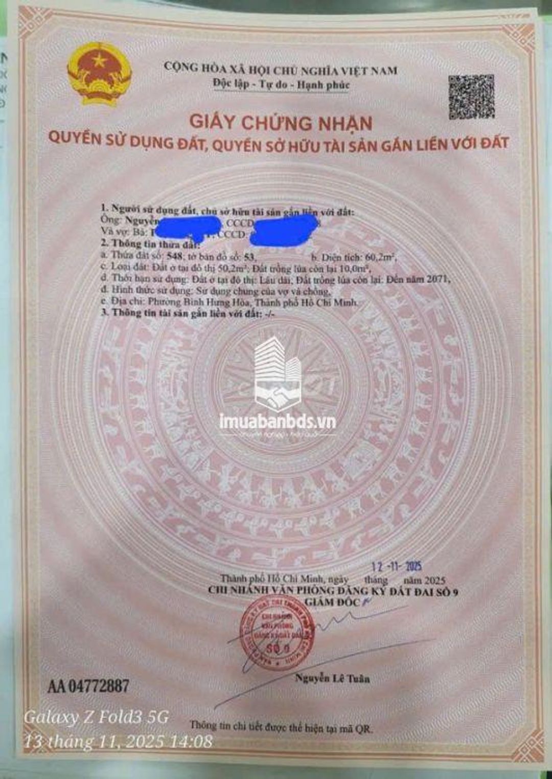 Bán đất thổ cư 1/ đường số 3, BHH Bình Tân hẻm xe hơi lớn - ảnh 2