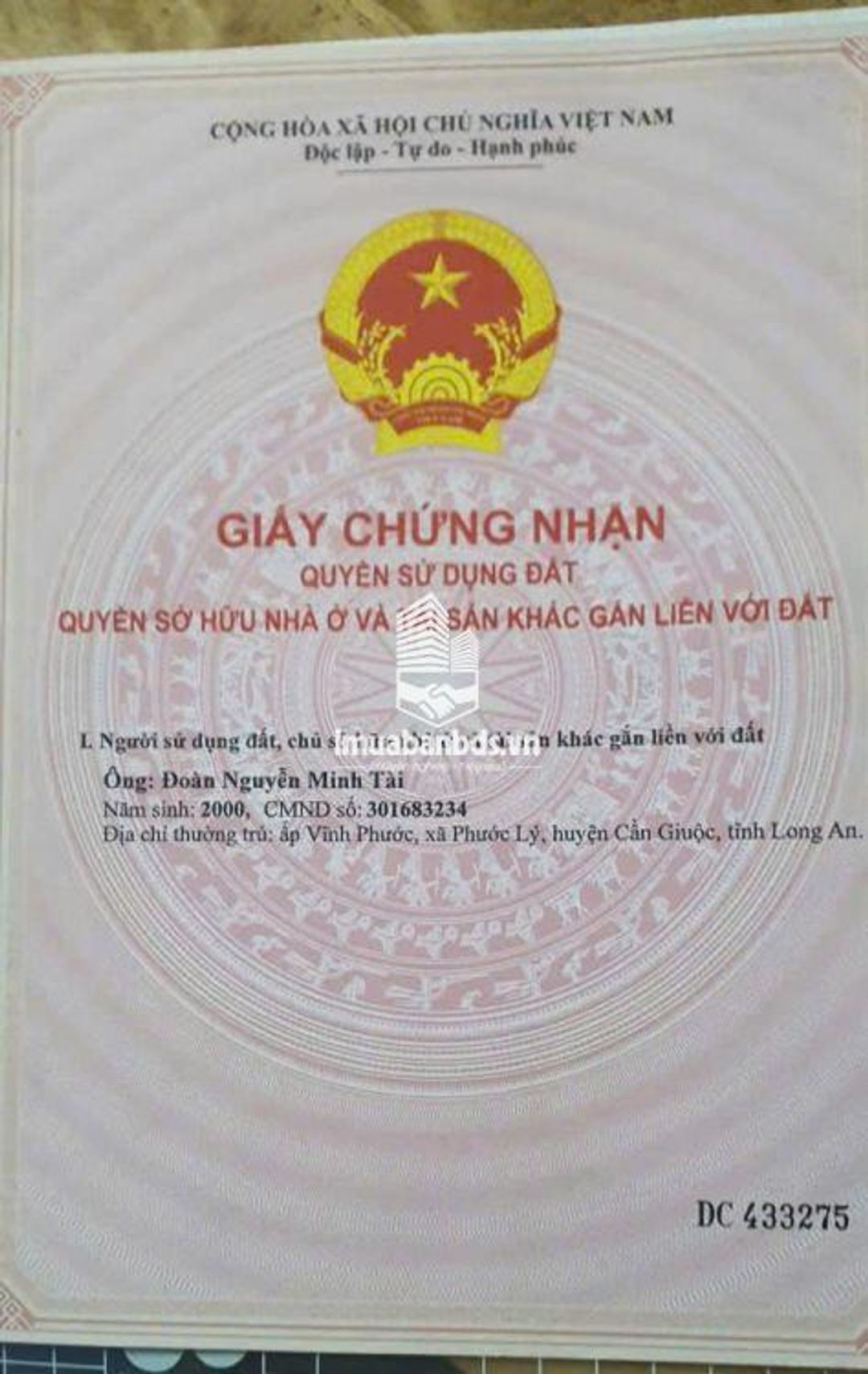 bán 223m2 đất thổ cư 2 mặt tiền phước lý, cần giuộc, long an, giáp bình chánh, 3.9tỷtl - ảnh 1