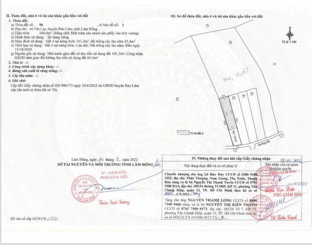 Bán 166,6m2 đất Tân Lạc Lâm Đồng, sẵn SHR, chỉ 450tr buông sổ. Lh:0983762203 - ảnh 1